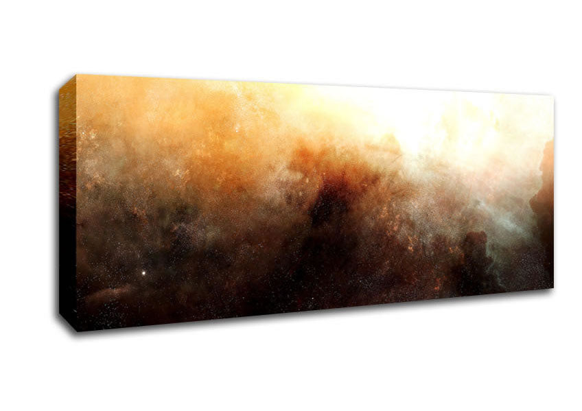 Picture of Golden Nebula Panoramic Canvas Wall Art
