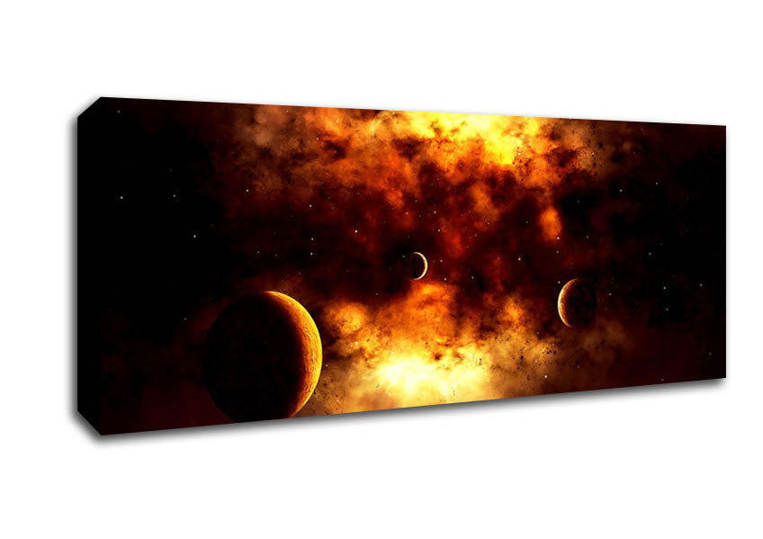 Picture of Golden Galaxy Panoramic Canvas Wall Art