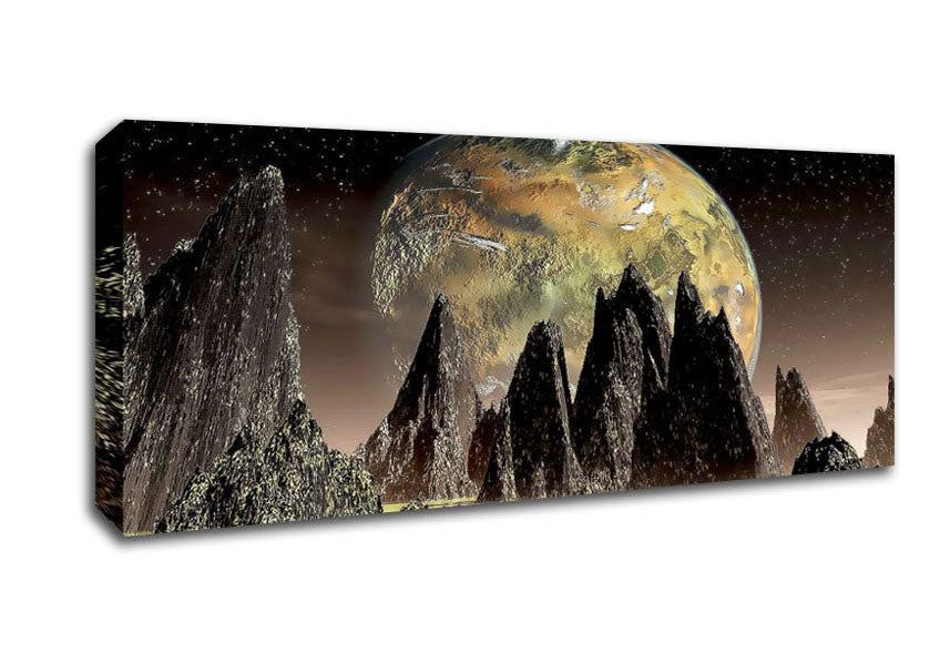 Picture of Life On A Distant Planet Panoramic Canvas Wall Art