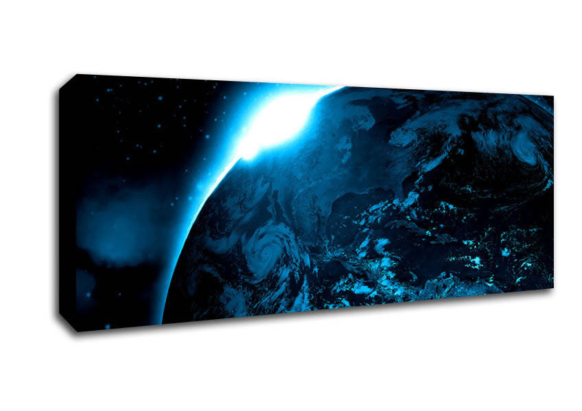 Picture of Sunrise Over Planet Panoramic Canvas Wall Art