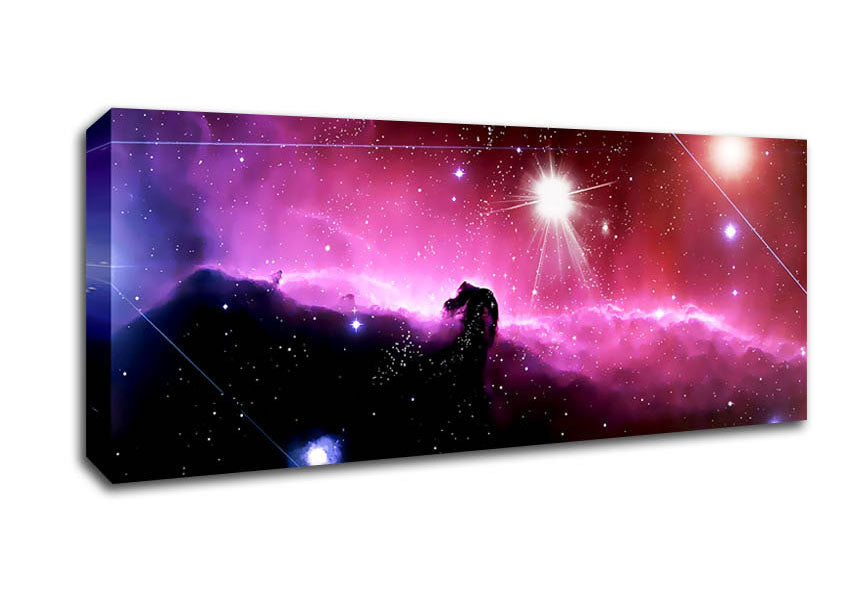 Picture of Horsehead Nebula With Shooting Stars Panoramic Canvas Wall Art
