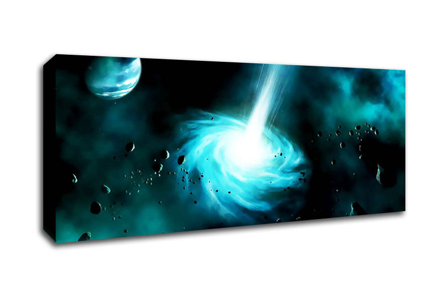 Picture of Green Star Explosion Panoramic Canvas Wall Art