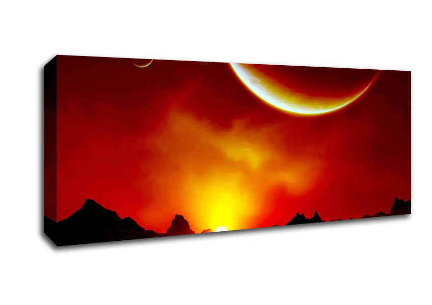 Picture of Red Sunrise On Mars Panoramic Canvas Wall Art
