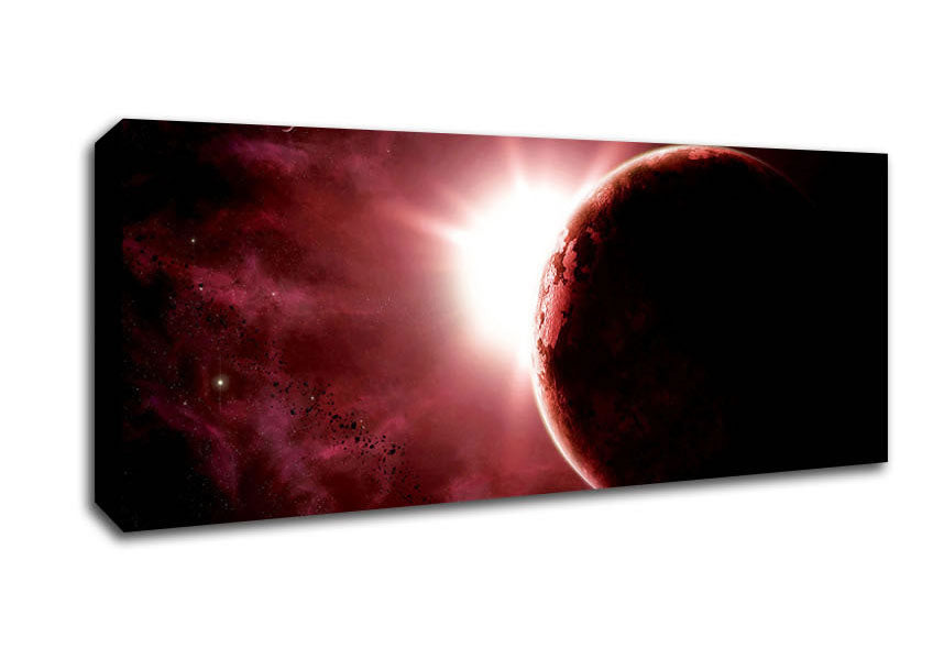 Picture of Eclipse Of The Red Planet Panoramic Canvas Wall Art