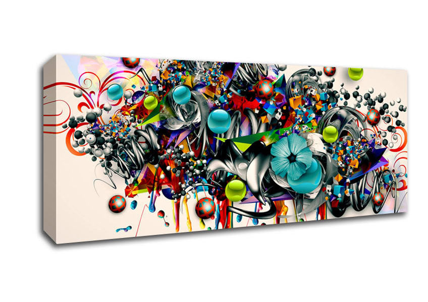Picture of Flower Bubbles Panoramic Canvas Wall Art