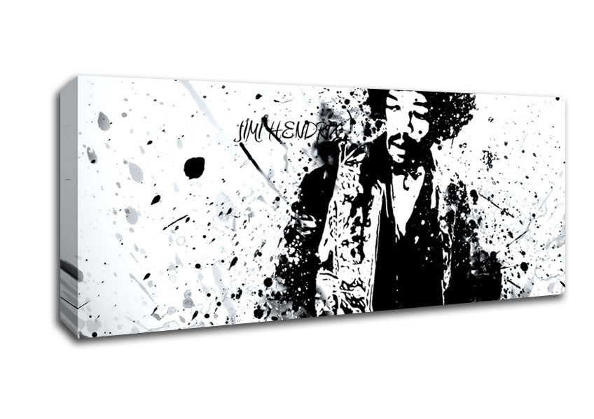 Picture of Jimi Hendrix Splash Panoramic Canvas Wall Art