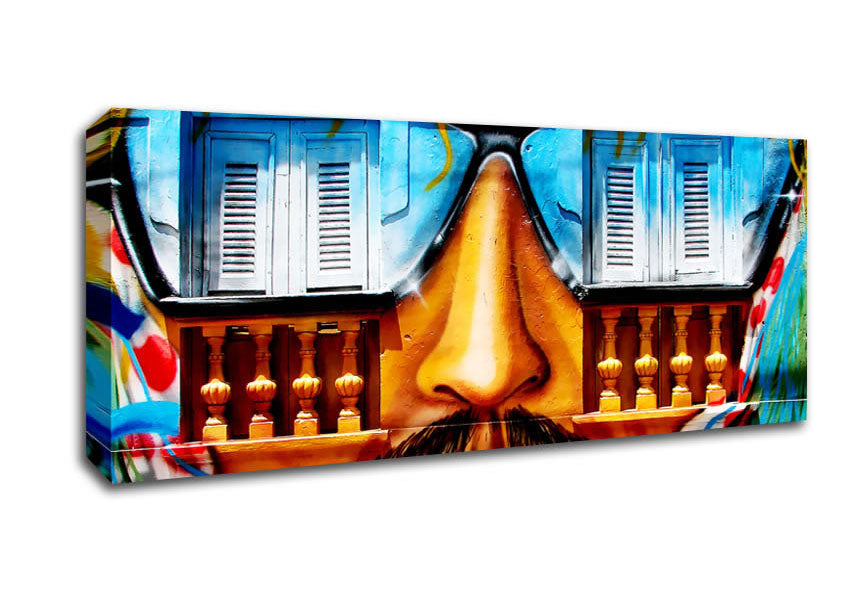 Picture of Graffiti Mexican Man Panoramic Canvas Wall Art