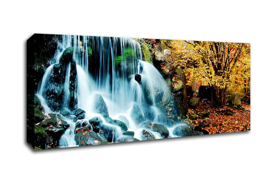 Picture of The Waterfalls Autumn Forest Panoramic Canvas Wall Art