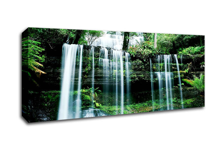 Picture of Hidden Forest Waterfall Panoramic Canvas Wall Art