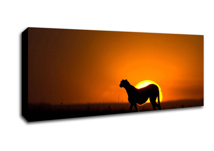 Picture of Wild Cheetah Panoramic Canvas Wall Art