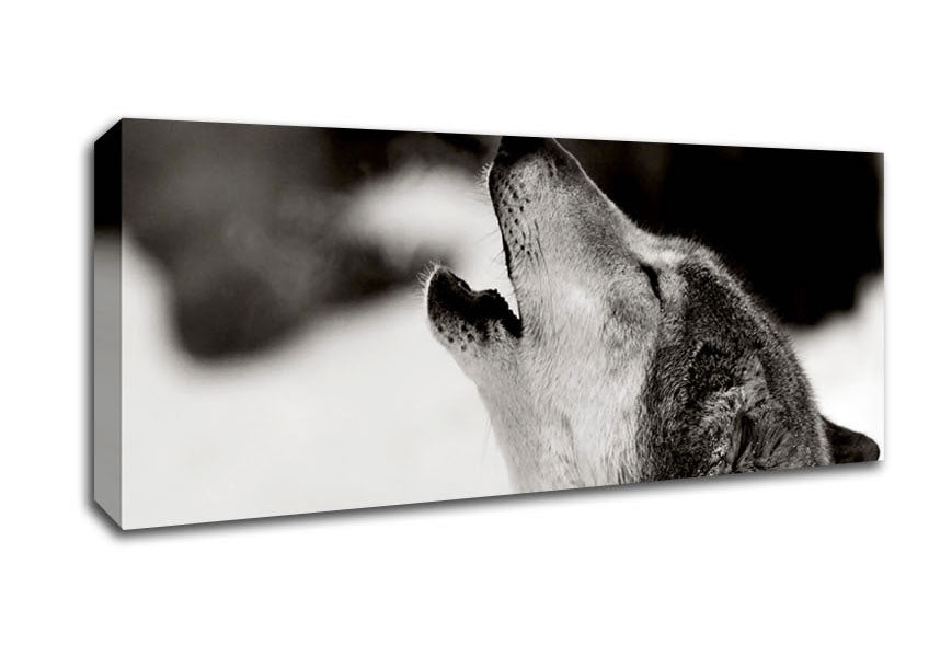 Picture of Wolf Howl Panoramic Canvas Wall Art