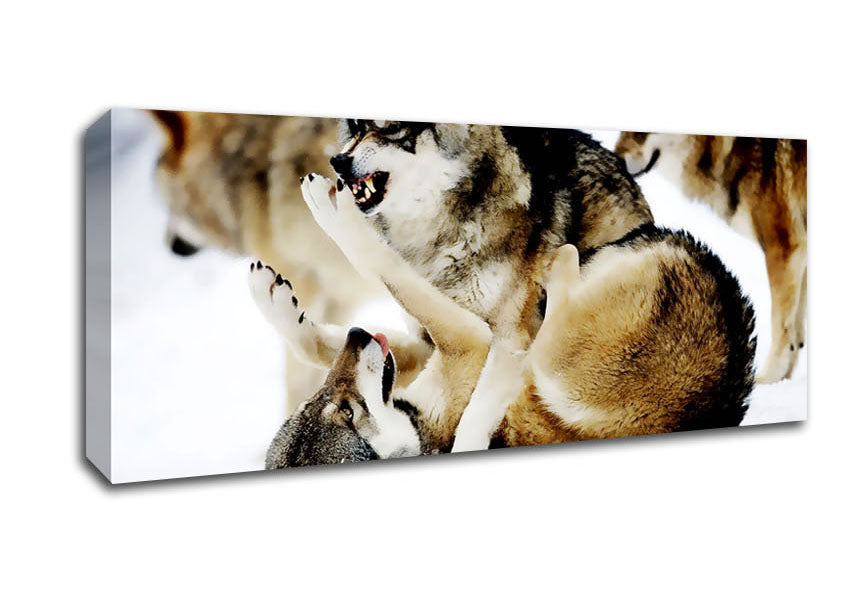 Picture of Wolf Pack Panoramic Canvas Wall Art