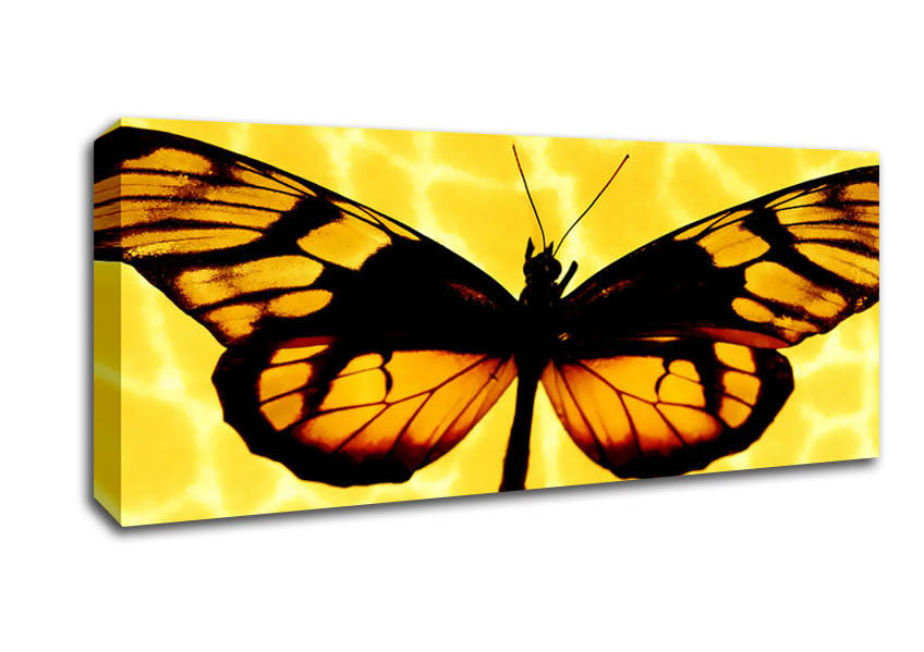 Picture of Yellow Butterfly Wings Panoramic Canvas Wall Art
