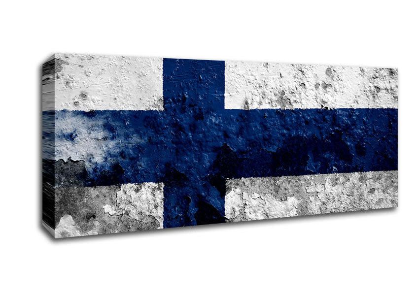 Picture of Finland Flag Panoramic Canvas Wall Art