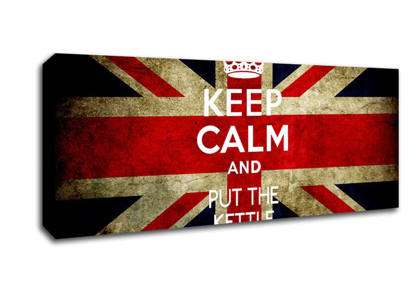 Picture of English Flag Keep Calm Panoramic Canvas Wall Art