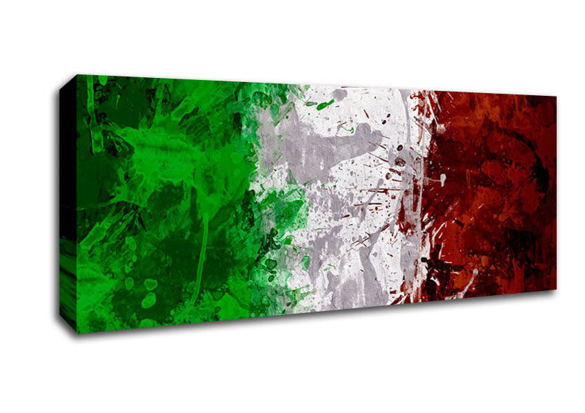 Picture of Grunge Flag Of Italy Panoramic Canvas Wall Art