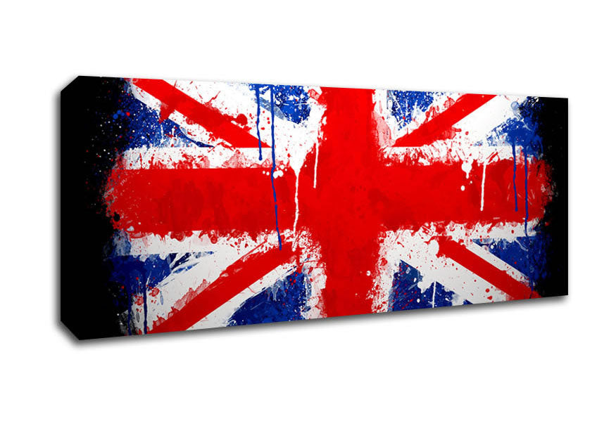 Picture of Grunge Flag Uk Panoramic Canvas Wall Art