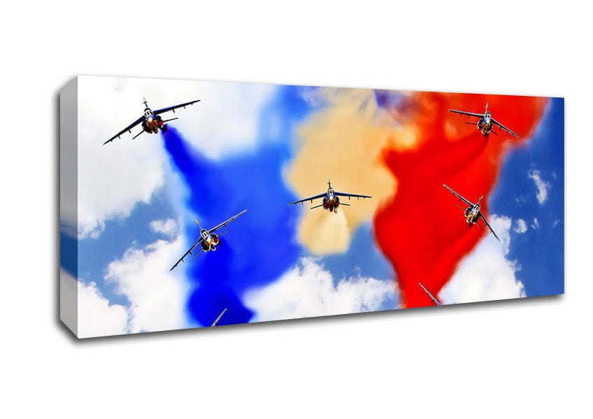 Picture of French Airshow Colours Panoramic Canvas Wall Art