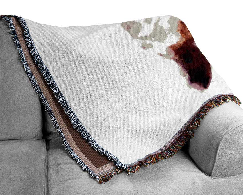 Sad Cow Face Woven Blanket