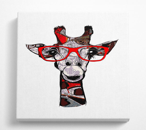A Square Canvas Print Showing Funky Giraffe 2 Square Wall Art