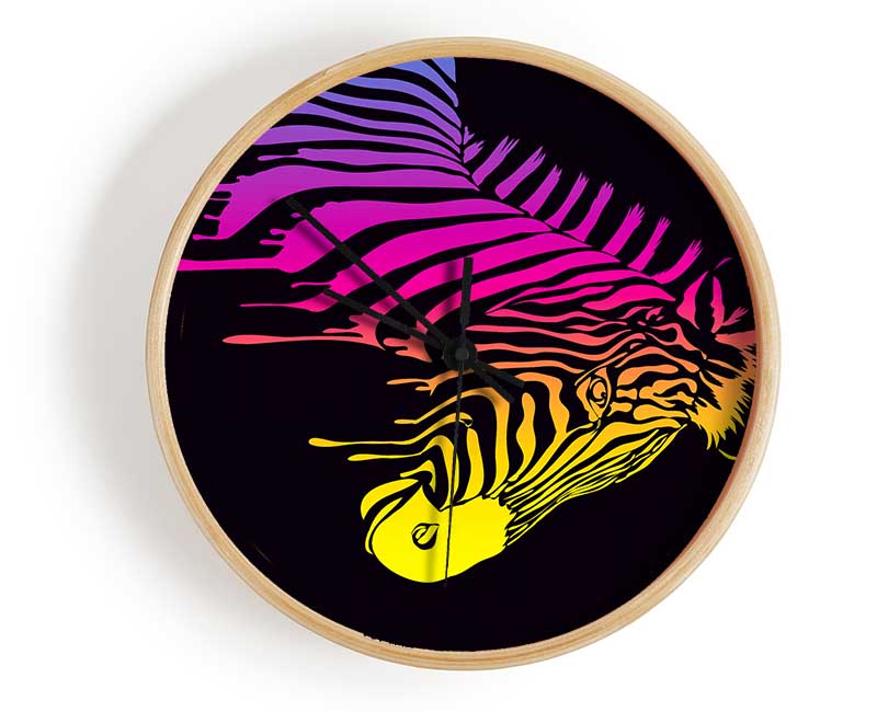 Zebra Rainbow Clock - Wallart-Direct UK