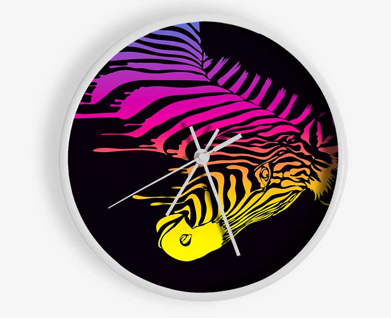 Zebra Rainbow Clock - Wallart-Direct UK