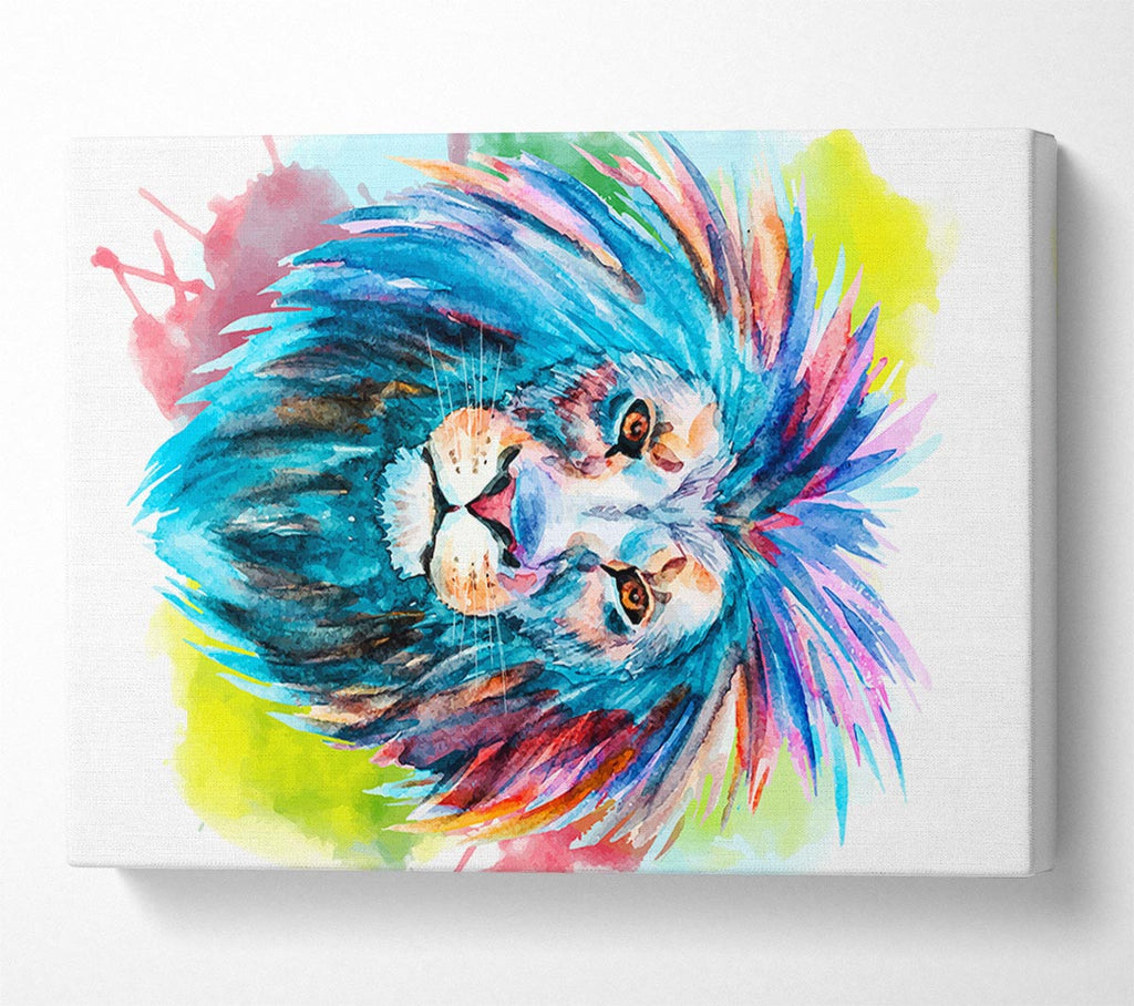 Picture of Blue Mained Lion Canvas Print Wall Art