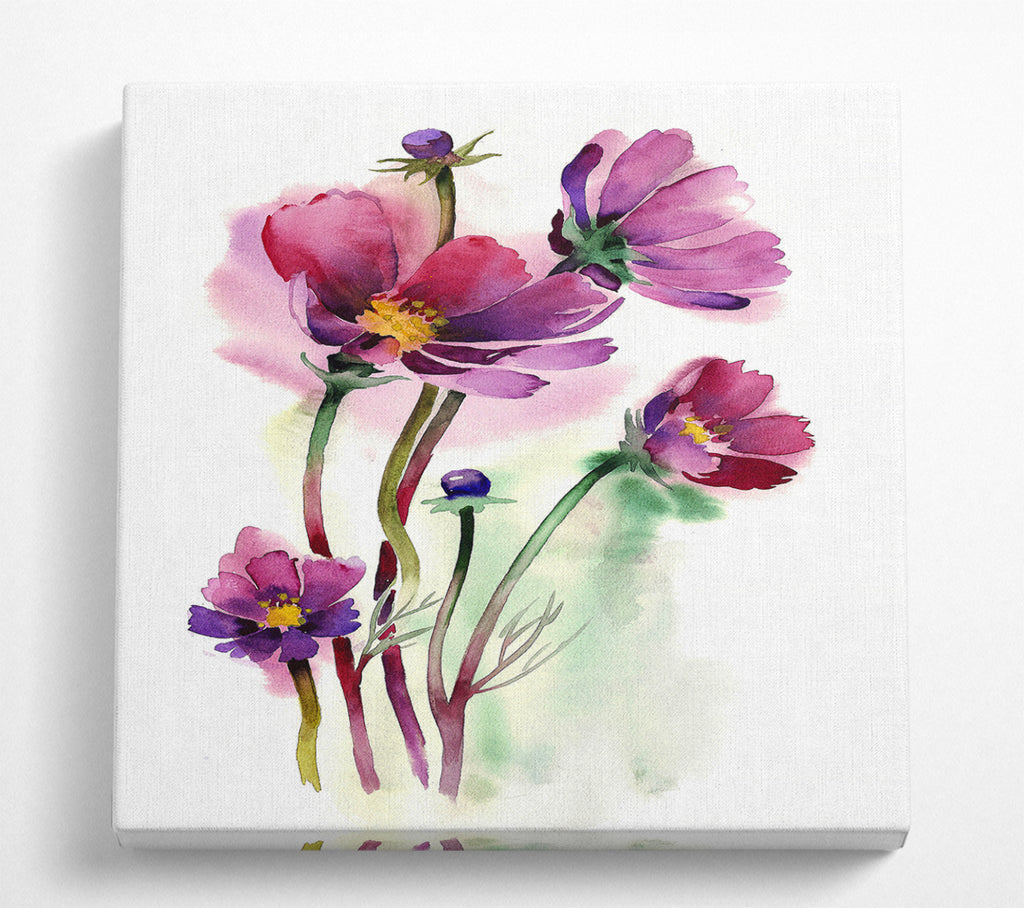 A Square Canvas Print Showing Wild Flower Beauty Square Wall Art