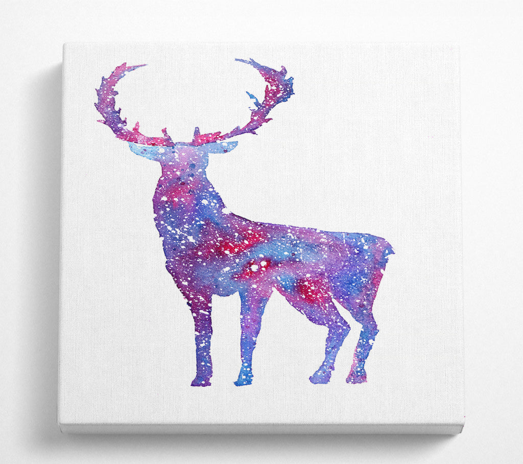 A Square Canvas Print Showing Stag Sparkle Square Wall Art