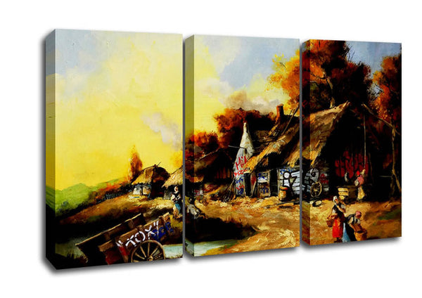 Picture of Countryside Graffiti 3 Panel Canvas Wall Art
