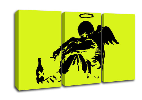 Picture of Fallen Angel Lime 3 Panel Canvas Wall Art