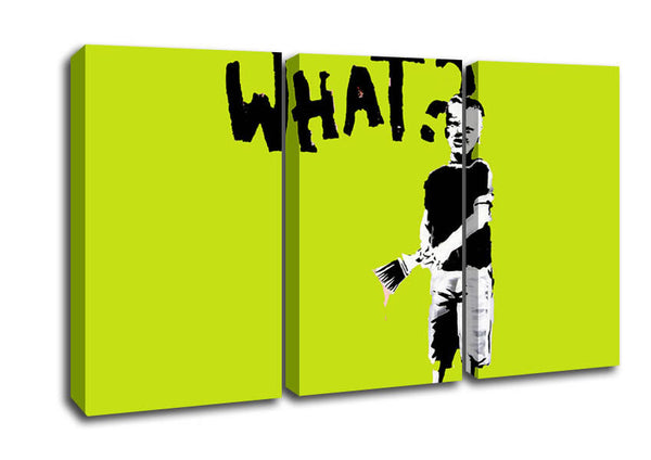 Picture of Graffiti Kid What Lime 3 Panel Canvas Wall Art