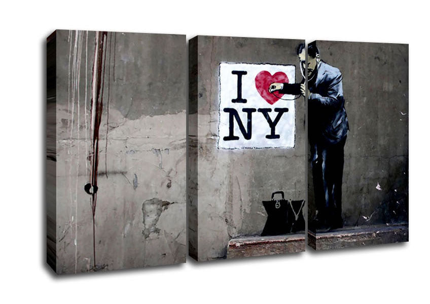 Picture of Heart Beat Of New York 3 Panel Canvas Wall Art
