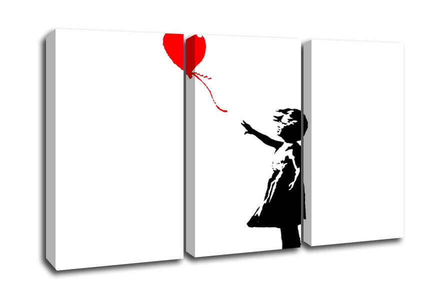 Picture of Heart Girl 3 Panel Canvas Wall Art