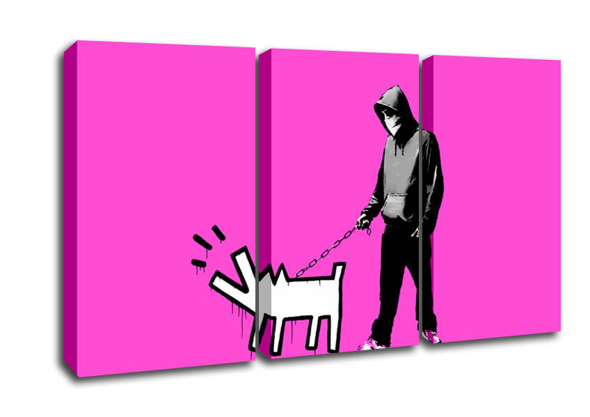 Picture of Hoodie With Snapper Pink 3 Panel Canvas Wall Art