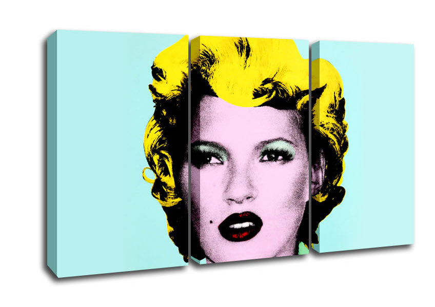 Picture of Kate Moss 3 Panel Canvas Wall Art