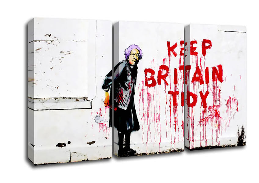 Picture of Keep Britain Tidy 3 Panel Canvas Wall Art