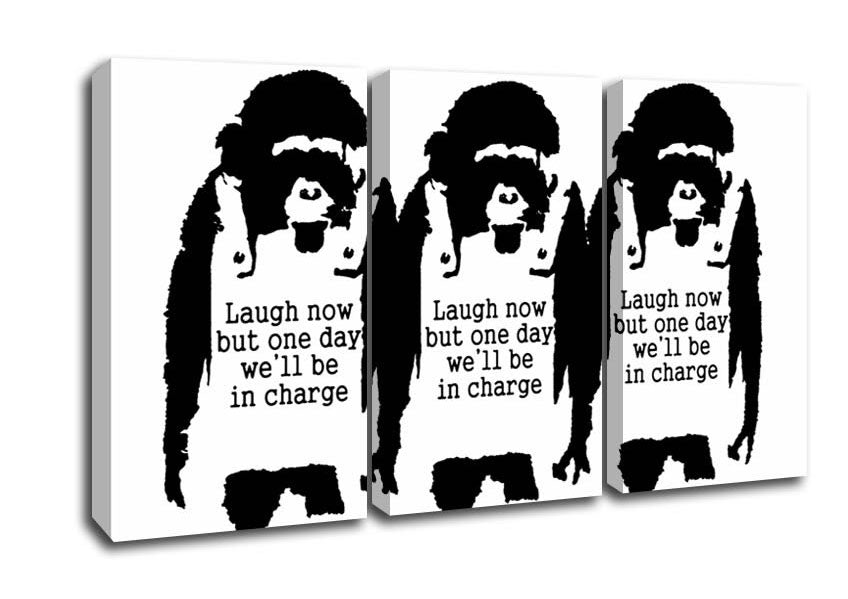 Picture of Laugh Now But One Day We ll Be In Charge White 3 Panel Canvas Wall Art