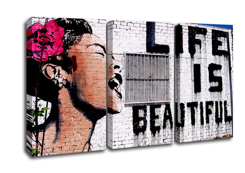 Picture of Life Is Beautiful 3 Panel Canvas Wall Art