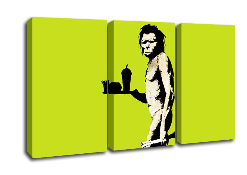 Picture of Mcdonalds Caveman Lime 3 Panel Canvas Wall Art