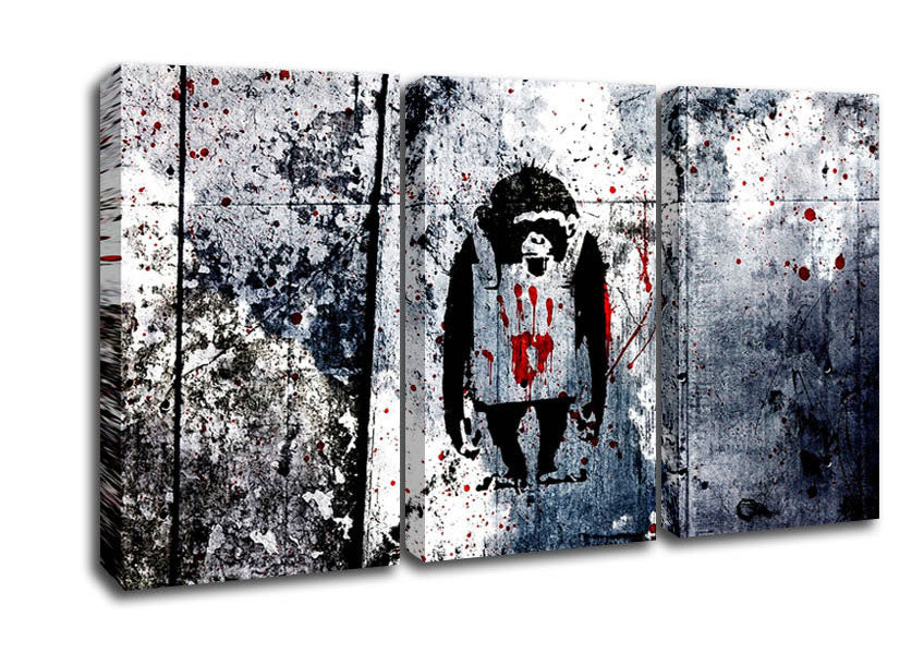 Picture of Monkey 3 Panel Canvas Wall Art