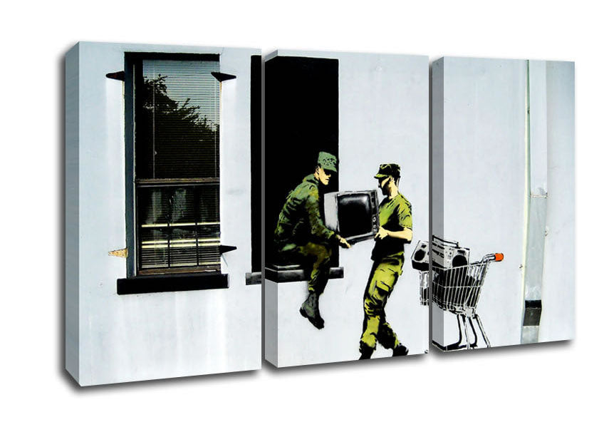 Picture of Soldier Heist 3 Panel Canvas Wall Art