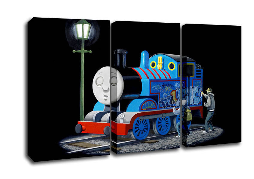 Picture of Thomas The Tank Graffiti 3 Panel Canvas Wall Art