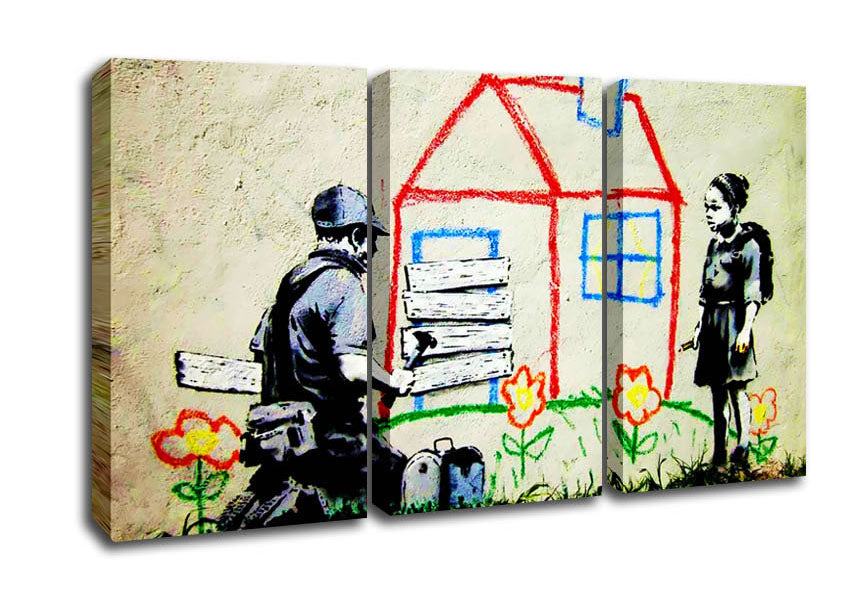 Picture of Wendy House Barricade 3 Panel Canvas Wall Art
