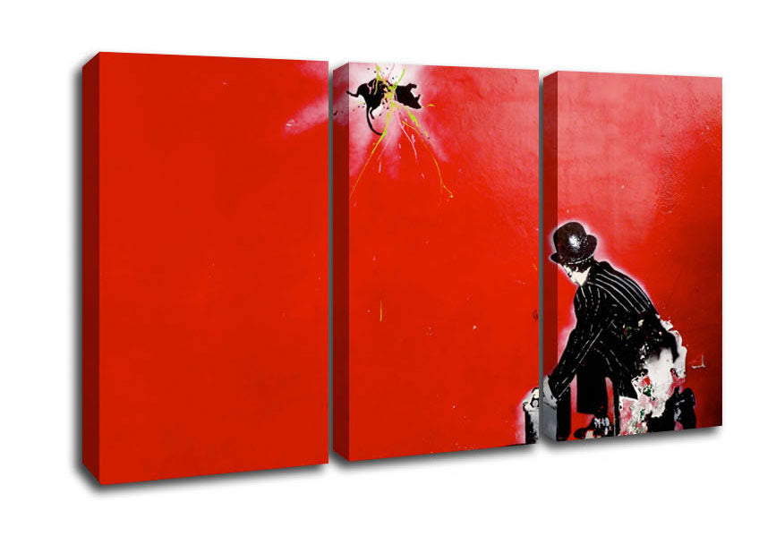 Picture of Splatter 3 Panel Canvas Wall Art