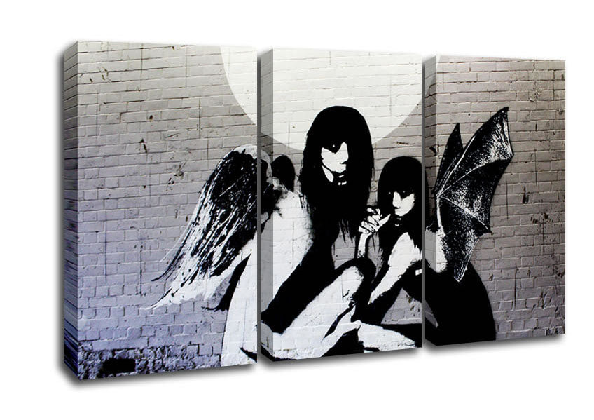 Picture of Angels In Moonlight 3 Panel Canvas Wall Art