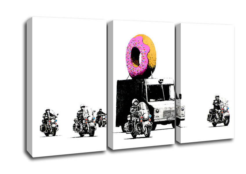 Picture of Donut Security 3 Panel Canvas Wall Art