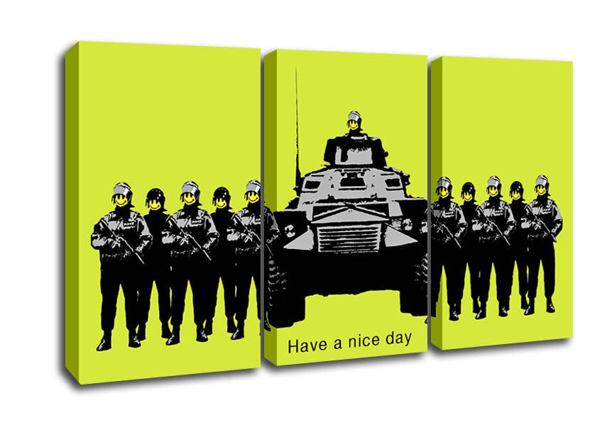 Picture of Have A Nice Day Lime 3 Panel Canvas Wall Art