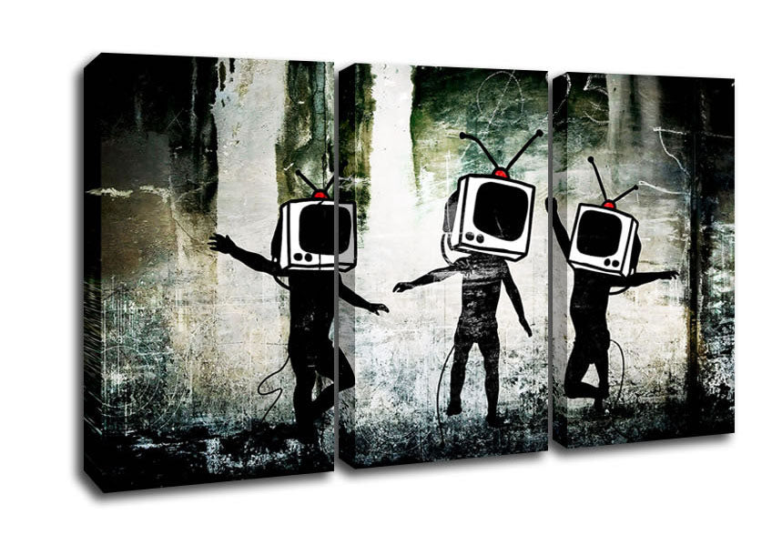 Picture of Tv Heads 3 Panel Canvas Wall Art