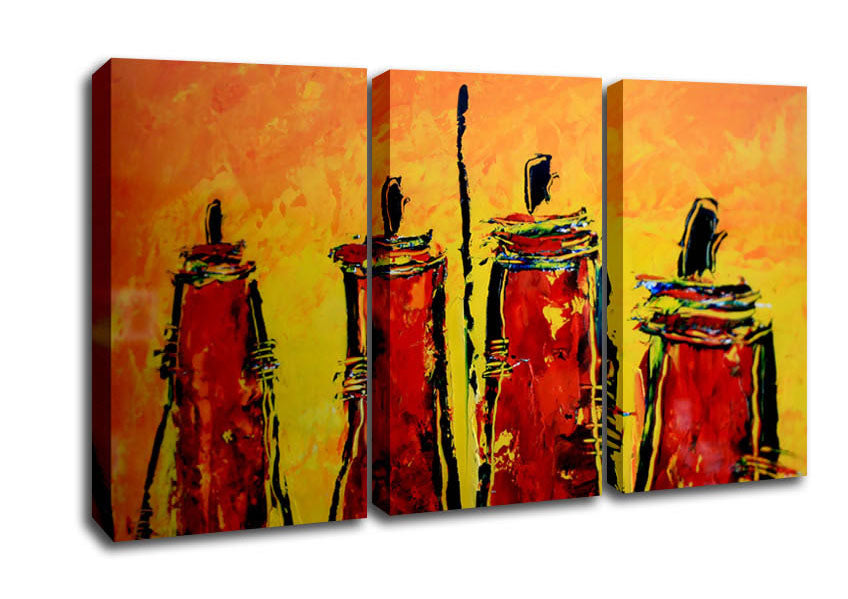 Picture of Masai Tribe 3 Panel Canvas Wall Art